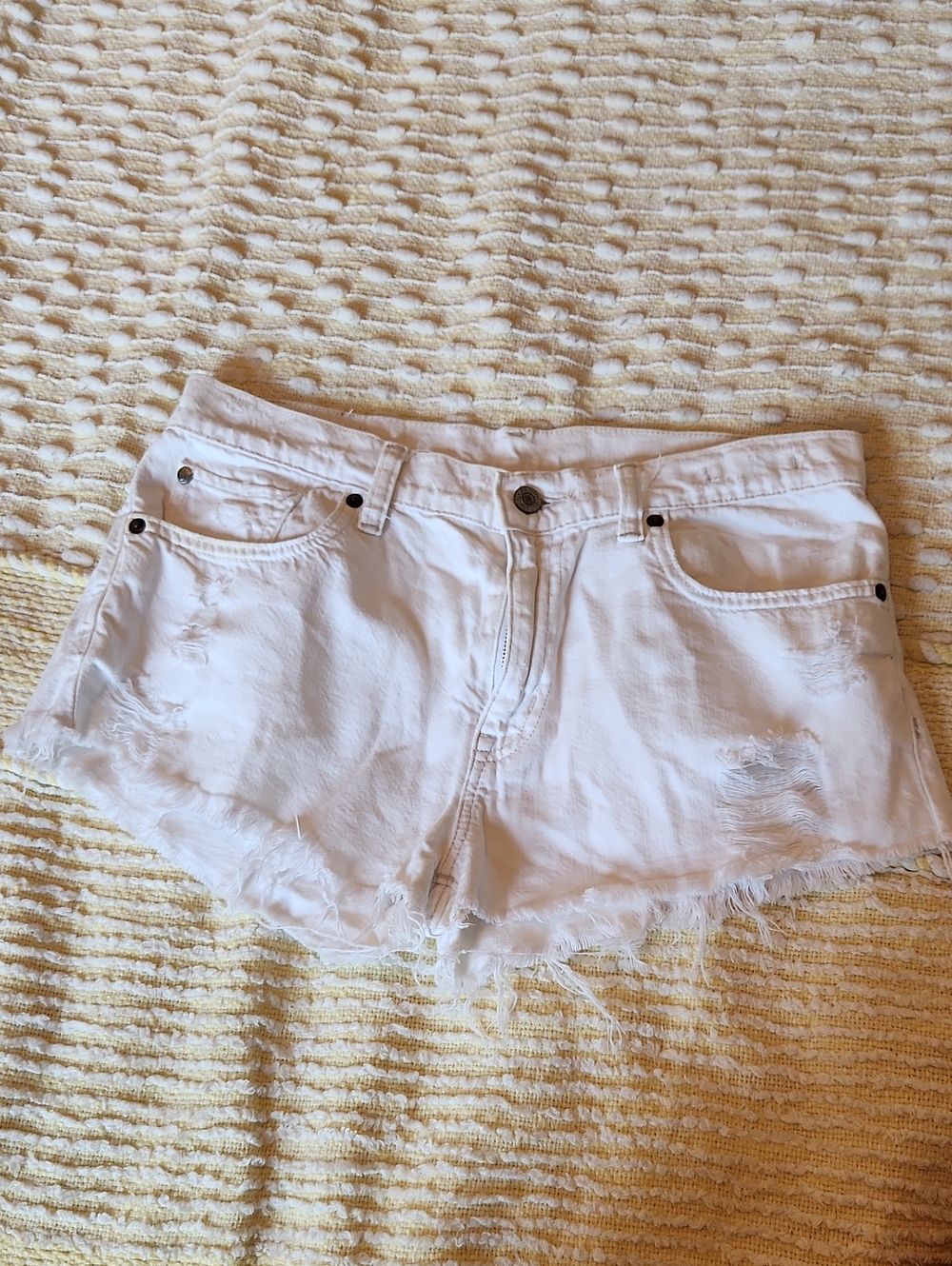 Denim & Supply Ralph Lauren White Distressed Jean Shorts